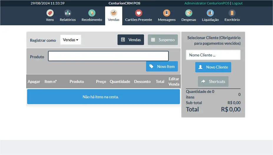 Vendas, Recebimentos e Estoques